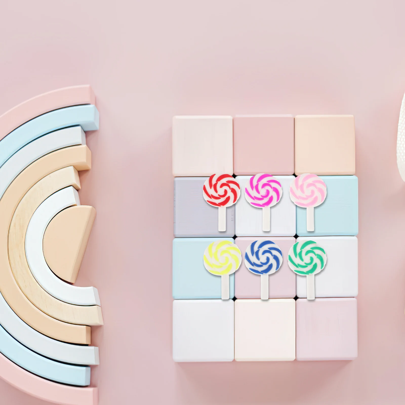 

36 Pcs DIY Materials Lollipop Decorations Colorful Clay Embellishments for Craft Necklace Cardmaking Bracelets Accessories Kids