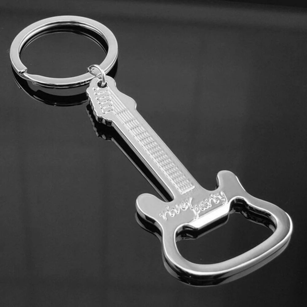 Bottle Opener  New Design Guitar Beer Bottle Can Opener Alloy Hangings Ring Keychain Tools Household Gifts Kitchen Tools