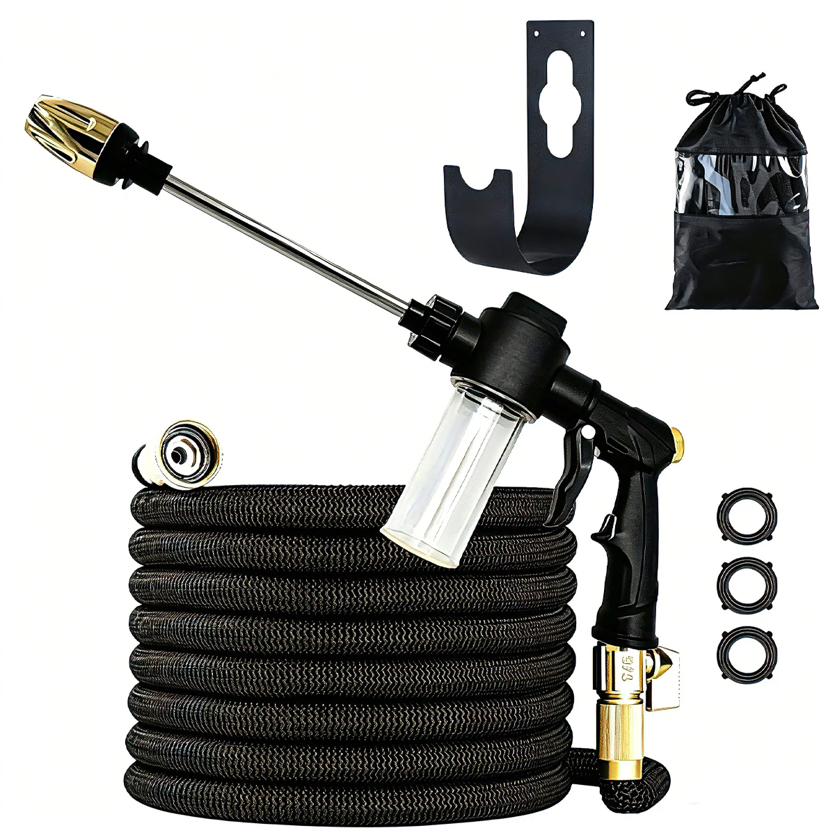 Garden Water Hose Expandable Double Metal Connector High Pressure Pvc Reel Magic Water Pipes for Garden Farm Irrigation Car Wash