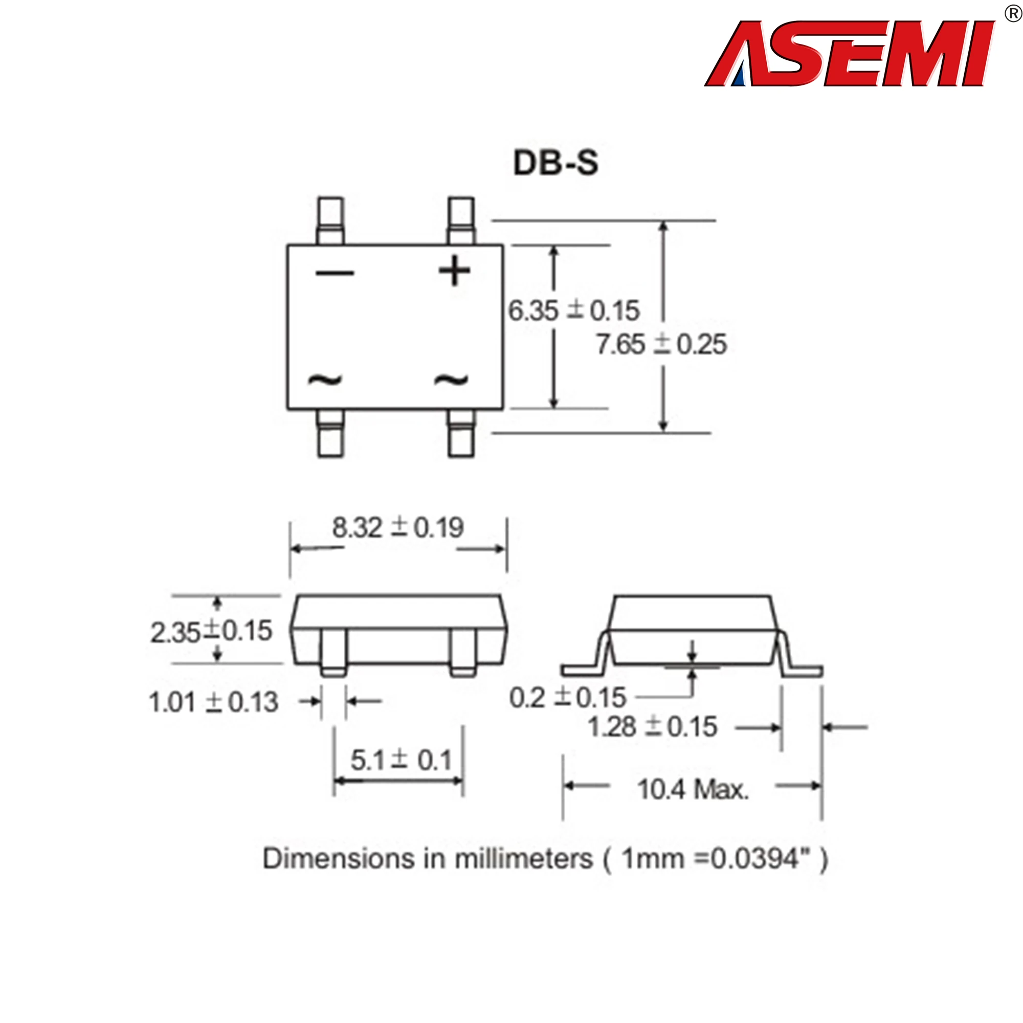 20PCS DB307S ASEMI Bridge Diode Rectifier 3A 1000V Brand New