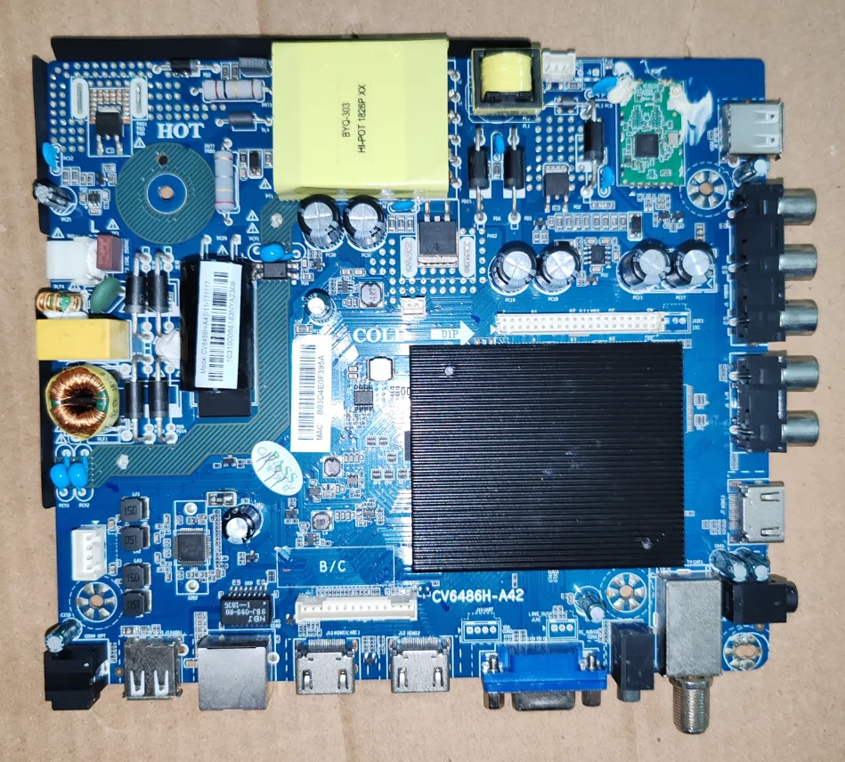 

CV6486H-A42 WiFi network TV motherboard, physical photo, tested well