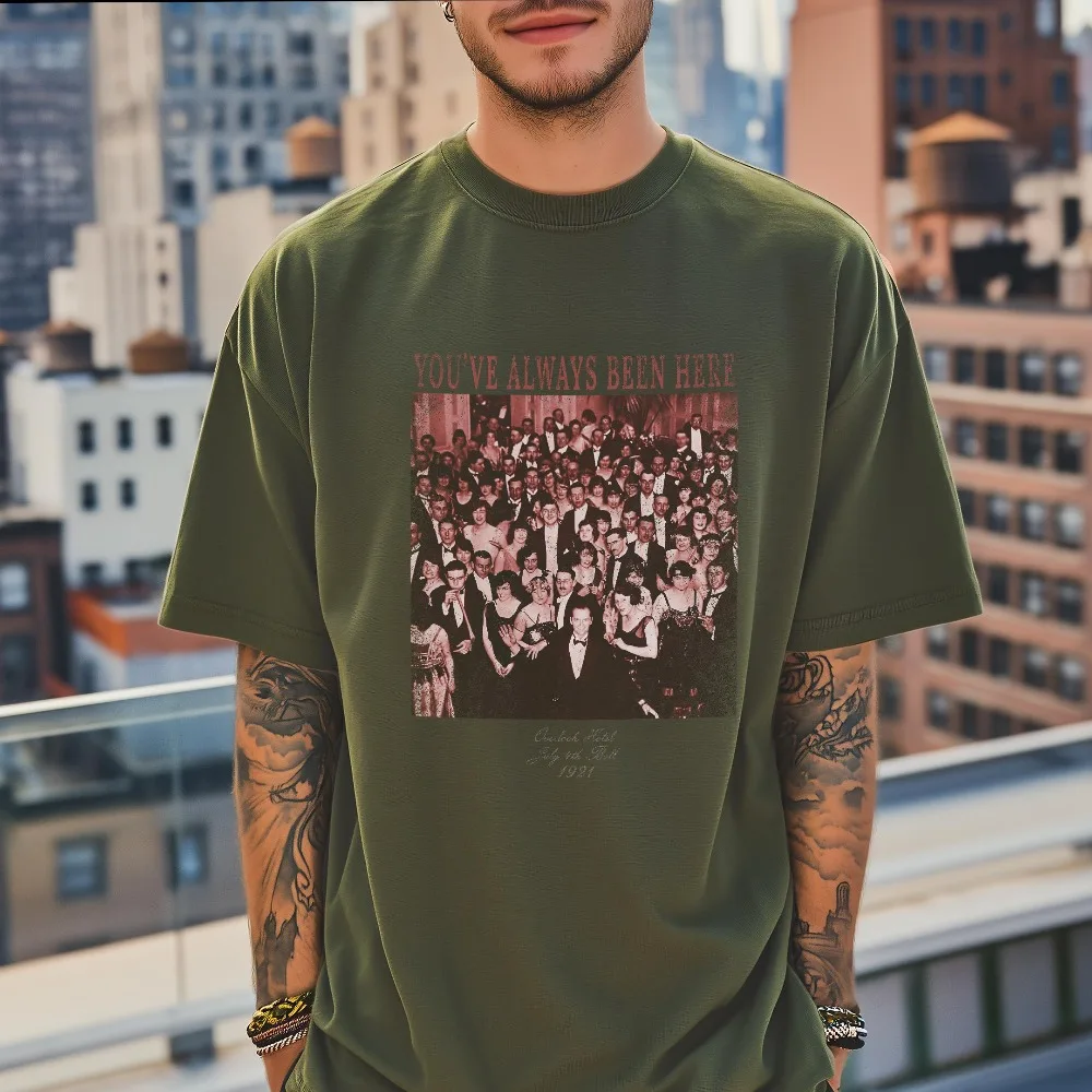 تي شيرت The Shining: 4 يوليو، 1921، كرة الفندق Lookout. تي شيرت فيلم الرعب. تي شيرت قطني للجنسين، ملابس الشارع، قمة الموضة. #4