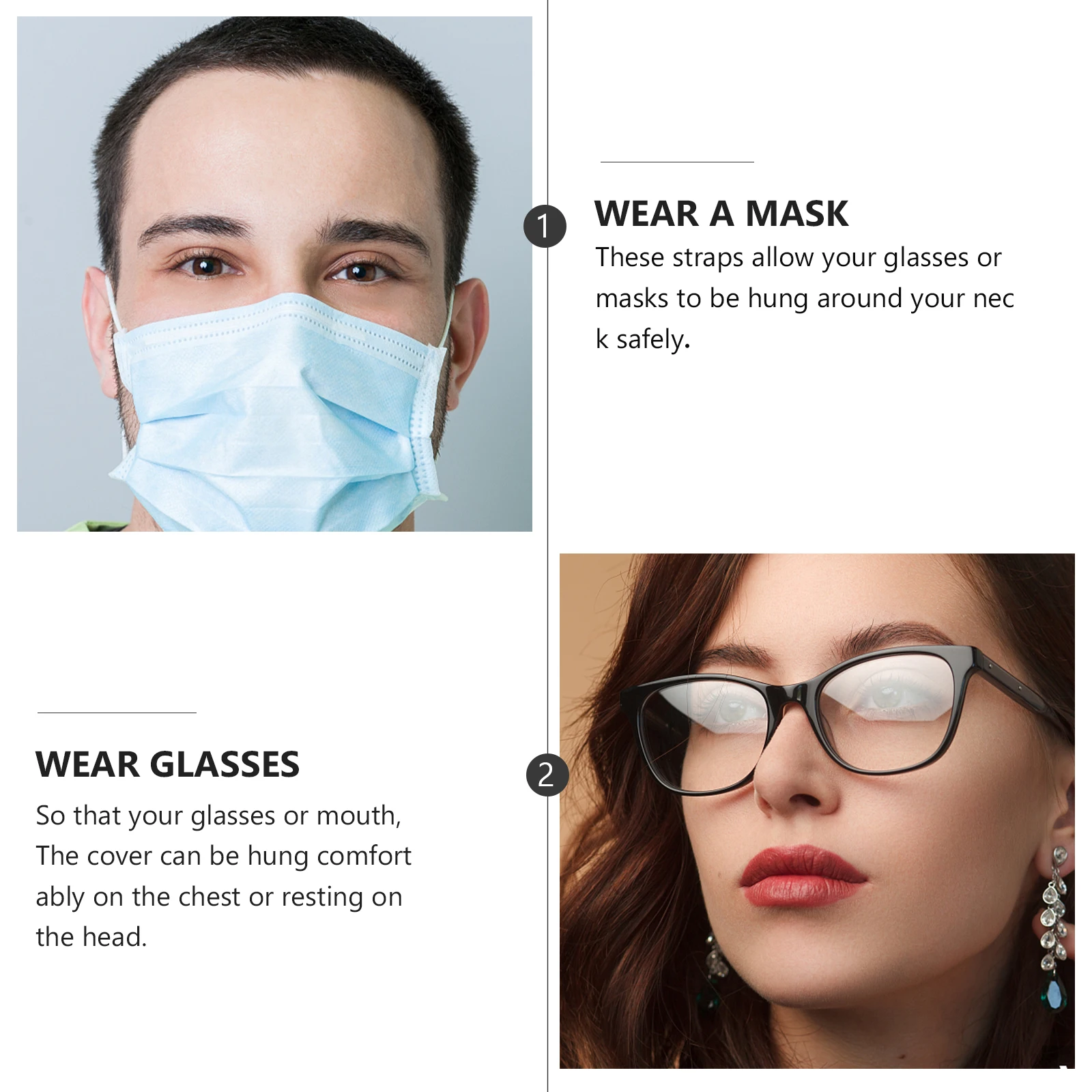 Anti Eyeglass Chains Adjustable Glasses Necklace for Comfortable Wearing in Sports and Daily Life Eyeglasses Cord