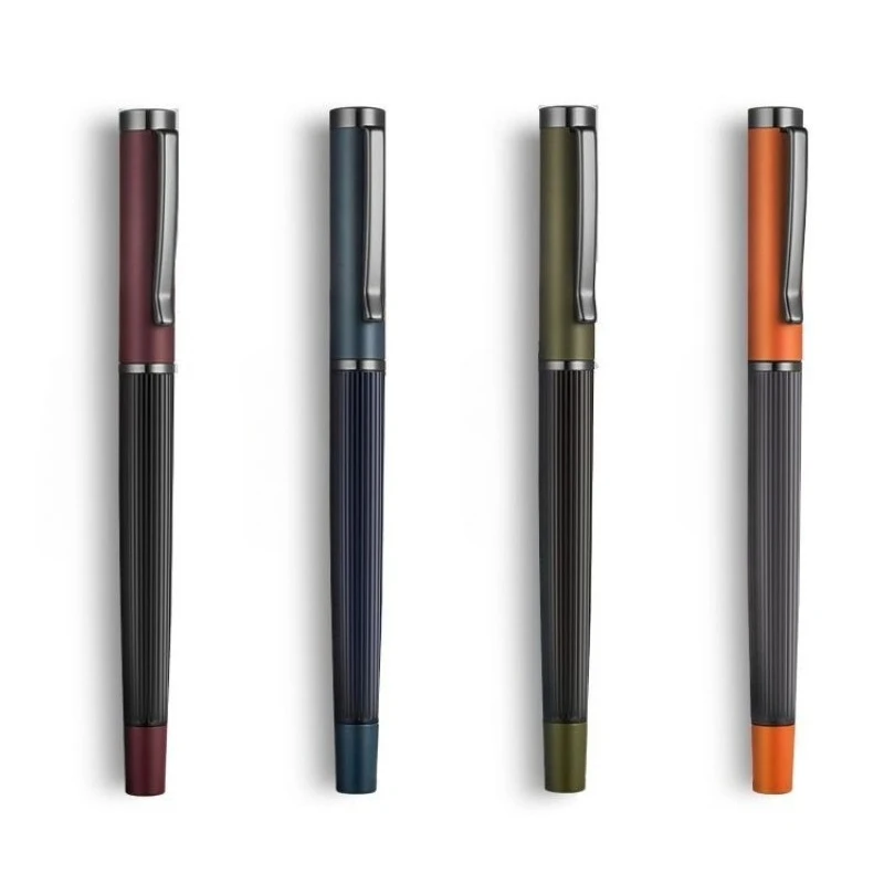 Schmidt Nib High Quality Black Striped Fountain Pen Made of All Metal Material for Business High-end Iridium Calligraphy Gift