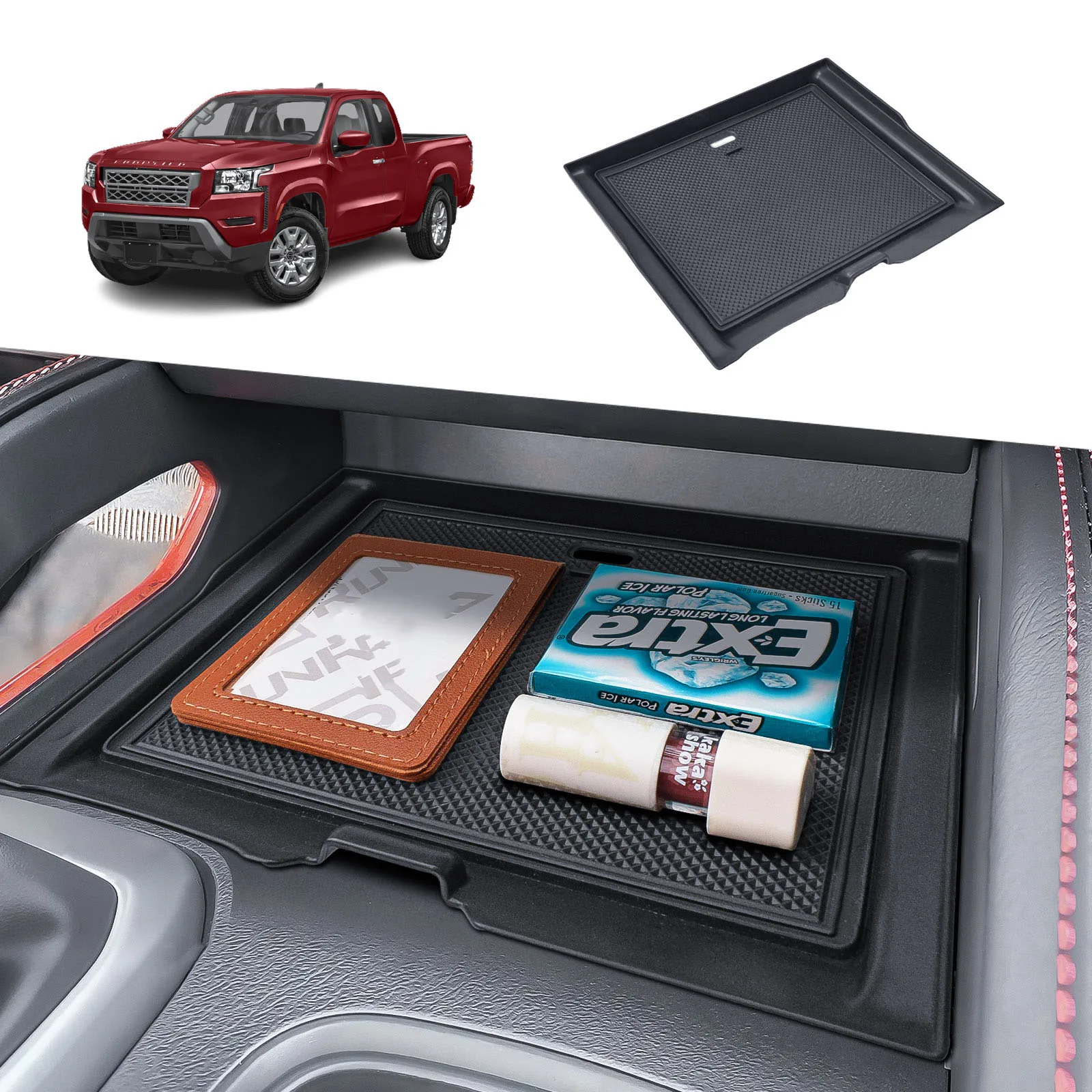 

Front Center Console Organizer Tray for 2022-2024 2025 Nissan Frontier Middle Console Compartment Secret Hidden Cover Storage