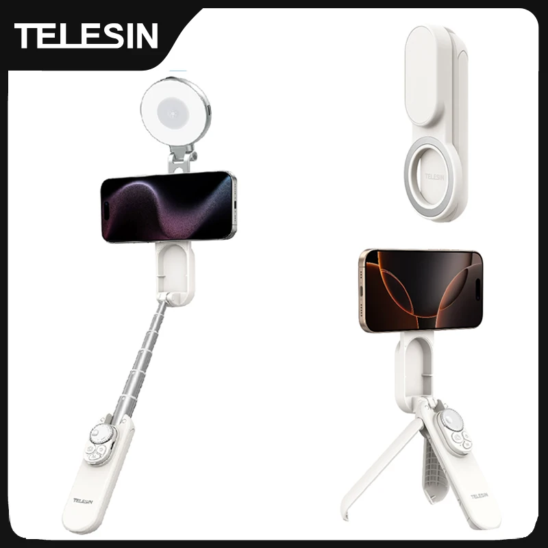 

Мини-магнитный смарт-штатив-монопод TELEISN с зумом для iPhone 17, 16, 15, 14, 13 Pro, Pro Max, HUAWEI, XIAOMI, SAMSUNG