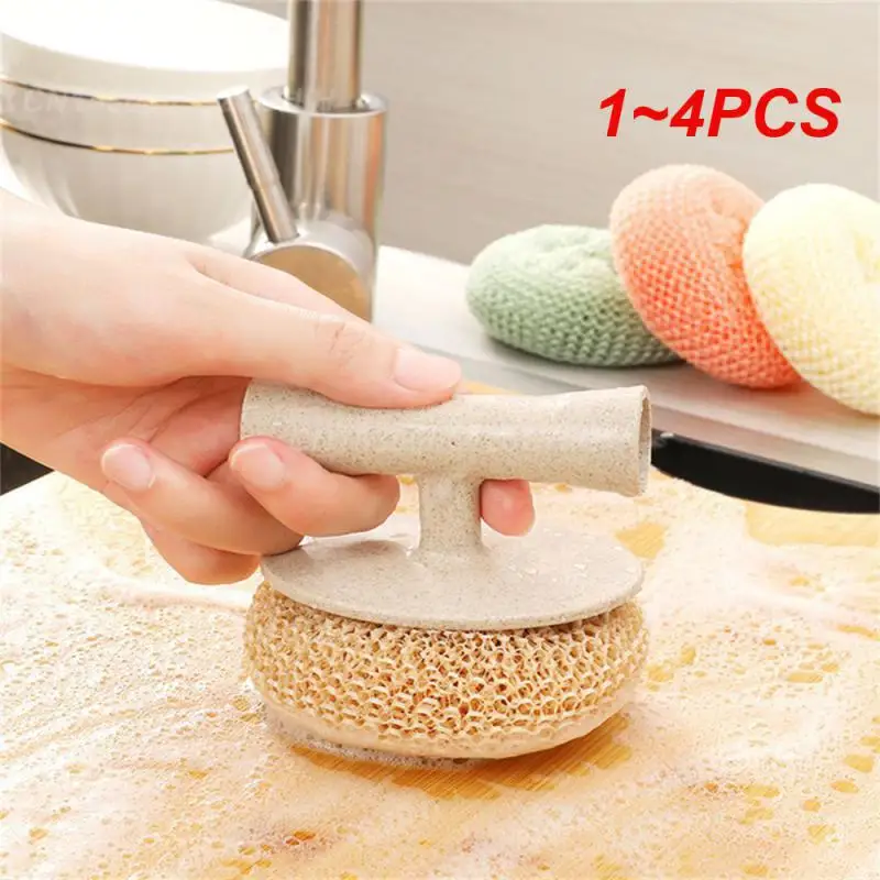 1~4PCS Bathroom Cleaning Brushes Oil Decontamination Easy Cleaning Long Short Handle For Wipping Kitchen Furniture