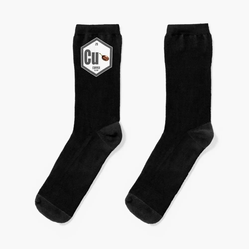 Calcetines de golf de cobre para hombres y mujeres, calcetines divertidos de regalo de tabla periódica de elementos químicos, conjunto de calcetines deportivos y de ocio