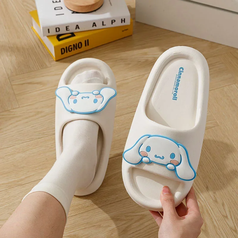 

Cute Sanrios Kuromi Summer Slippers My Melody Cinnamoroll Summer Non-slip Home Bathroom Sandals Parent-child Outdoor Beach Shoes