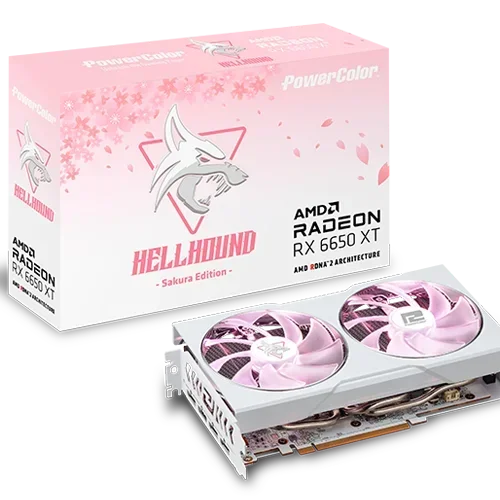 Brand New POWERCOLOR Hellhound Sakura AMD Radeon RX 6650 XT hot sell graphics card Hellhound Sakura AMD Radeon RX 6650 XT