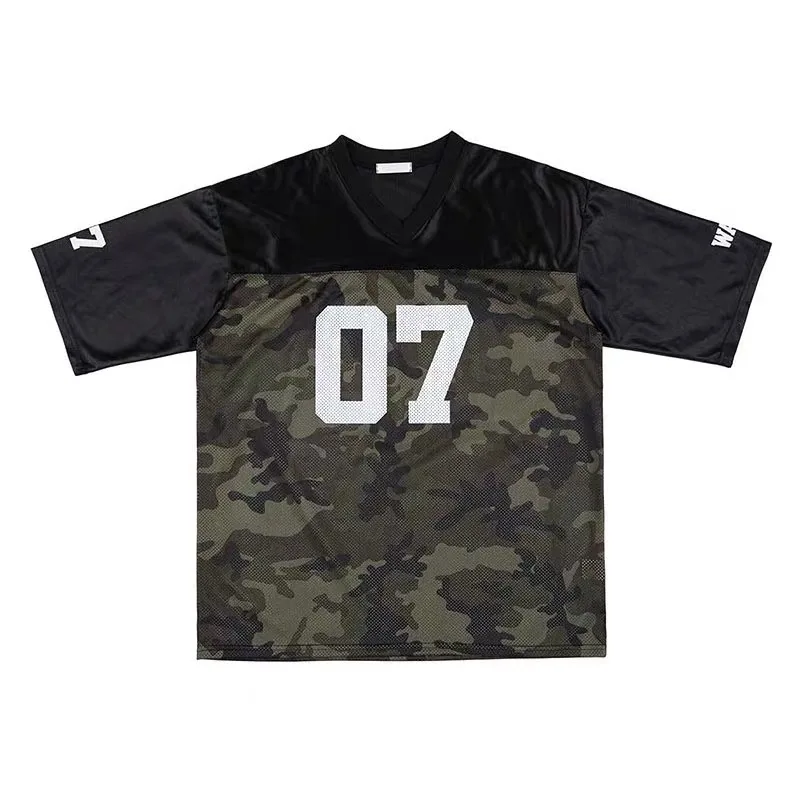 Retro Punk Hip Hop Street V-Ne Sport T-Shirt Baumwolle Casual Fem Faion Frühling 2023, kleine Anzahl 07