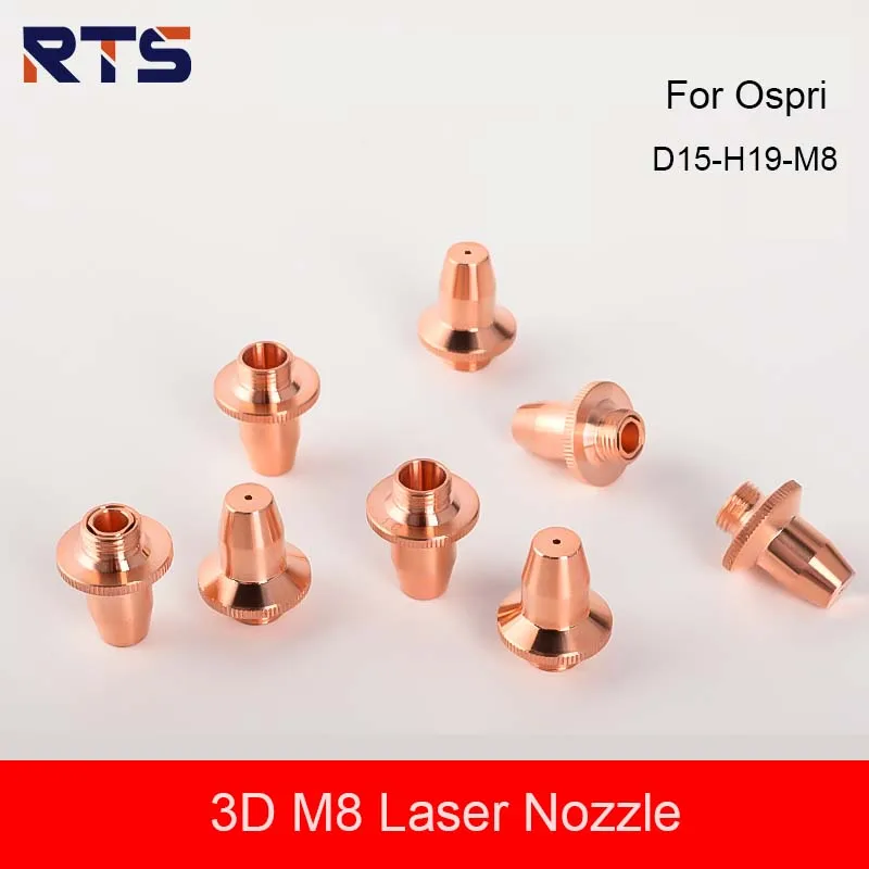 RTS Ospri Laser Cutting Nozzle 3D M8 Bullet Copper Nozzles Double Layer 1.0-4.0 For OSPRI Pipe Cutter Head