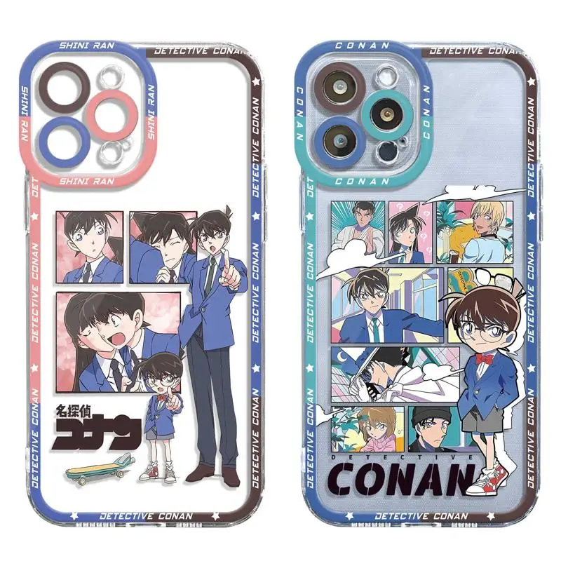 Clear Case For Xiaomi Redmi Note 11 8 9 8T 1 1T 10 Pro 9S 10S 11S Cover for Mi 9A 9 9C 10 10A Anime Cartoon Detective Conan