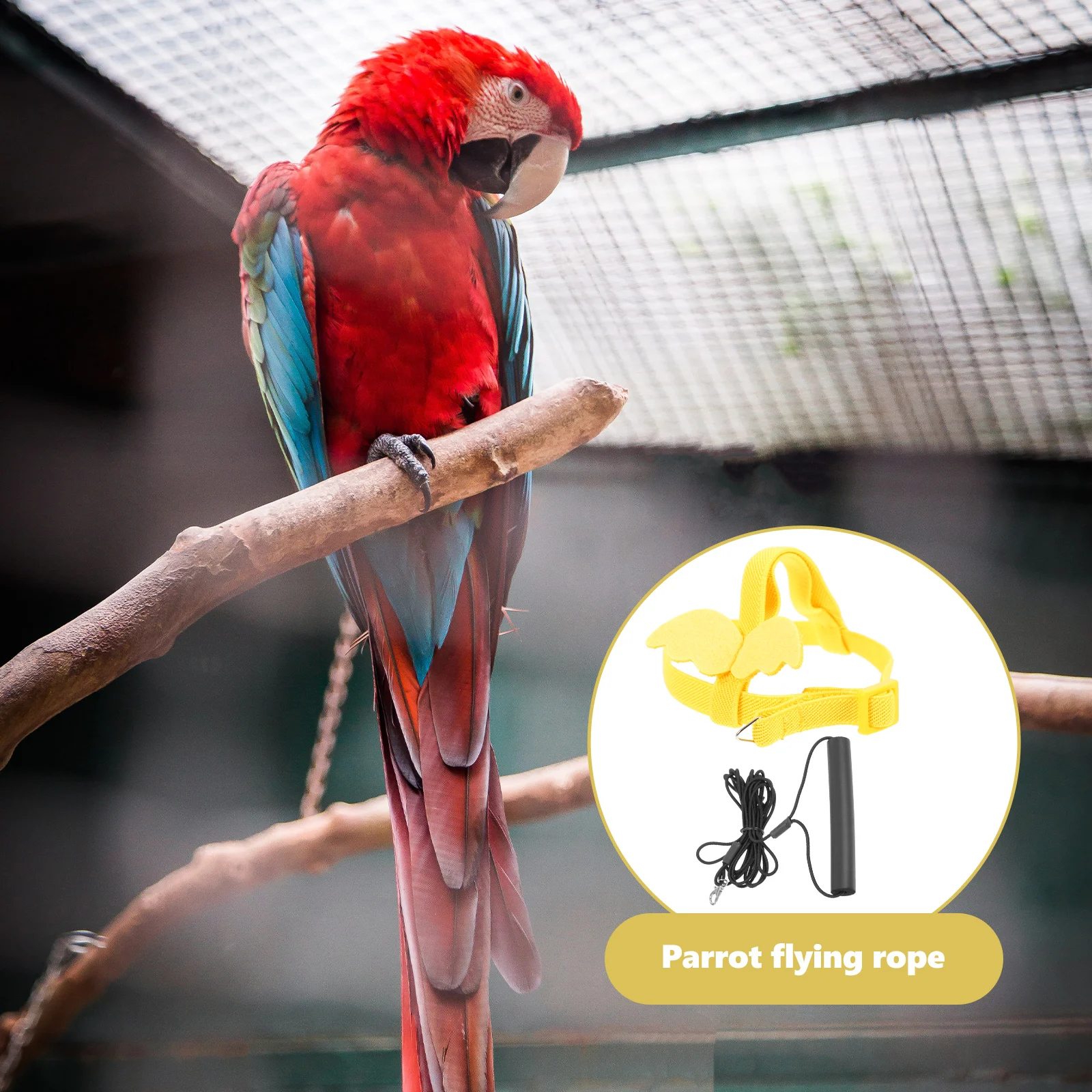 

1 set Flying Strap Rope Parrot Harness Leash Yellow Stretch Cotton Pet Bird Training Supplies Safety Gear