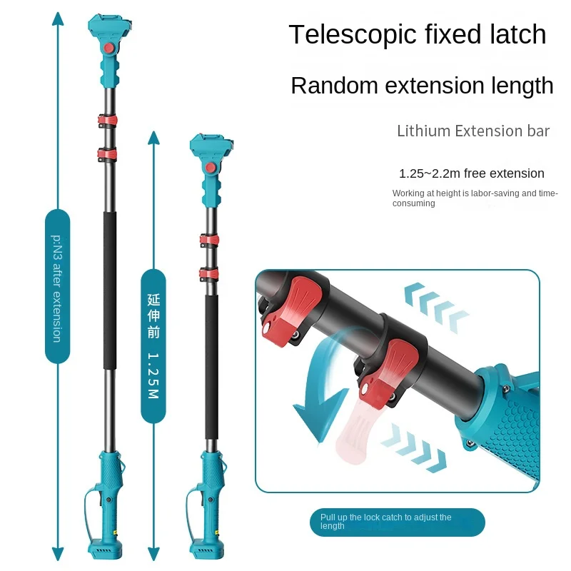 Telescopic Extension Pole. Electric Saws And Electric Pruners Must Have A 3-Pin Plug At The Bottom To Be Connected And Used.