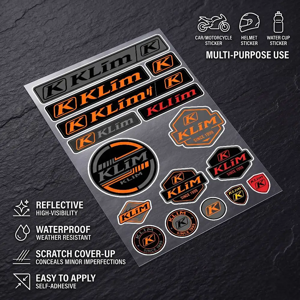 Poster K-l-im Waterproof Reflective Scratch Cover Sticker Universal Decor Decal For Car Motorcycle Helmet Refrigerator