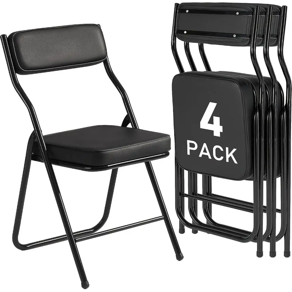 4 Pack Padded olding Chairs with Cushion, oldable Dining Chair Set Portable Indoor Outdoor Stackable olding Chairs with Steel e