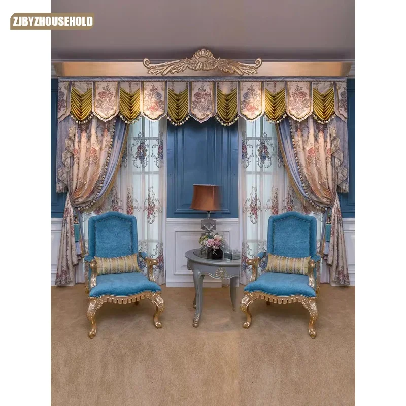 

High-grade Europea Curtains for Living Dining Room Bedroom Luxury French Villa Luxury Senior American Blackout Bedroom Customize