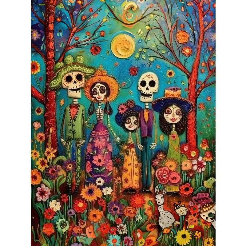 Day of The Dead Festival Jigsaw Puzzles 500/1000/1200/2000 PCS Modern Wall Decor for Living Room Bedroom Perfect Gift