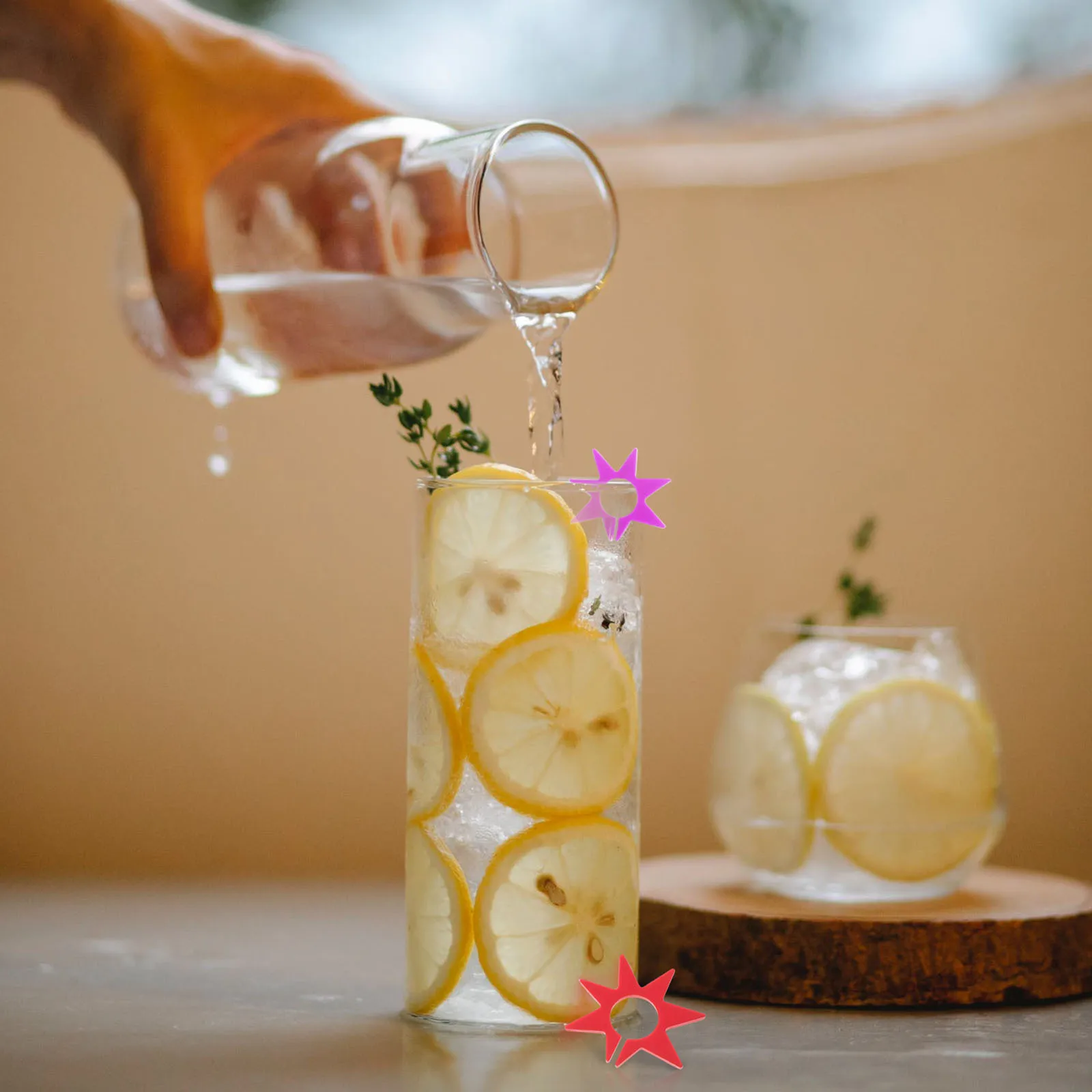 

2Sets Premium Wearresistant Drink Markers Creative Gifts for Guests Colleagues Family Restaurant Party Wine Glass Identifiers