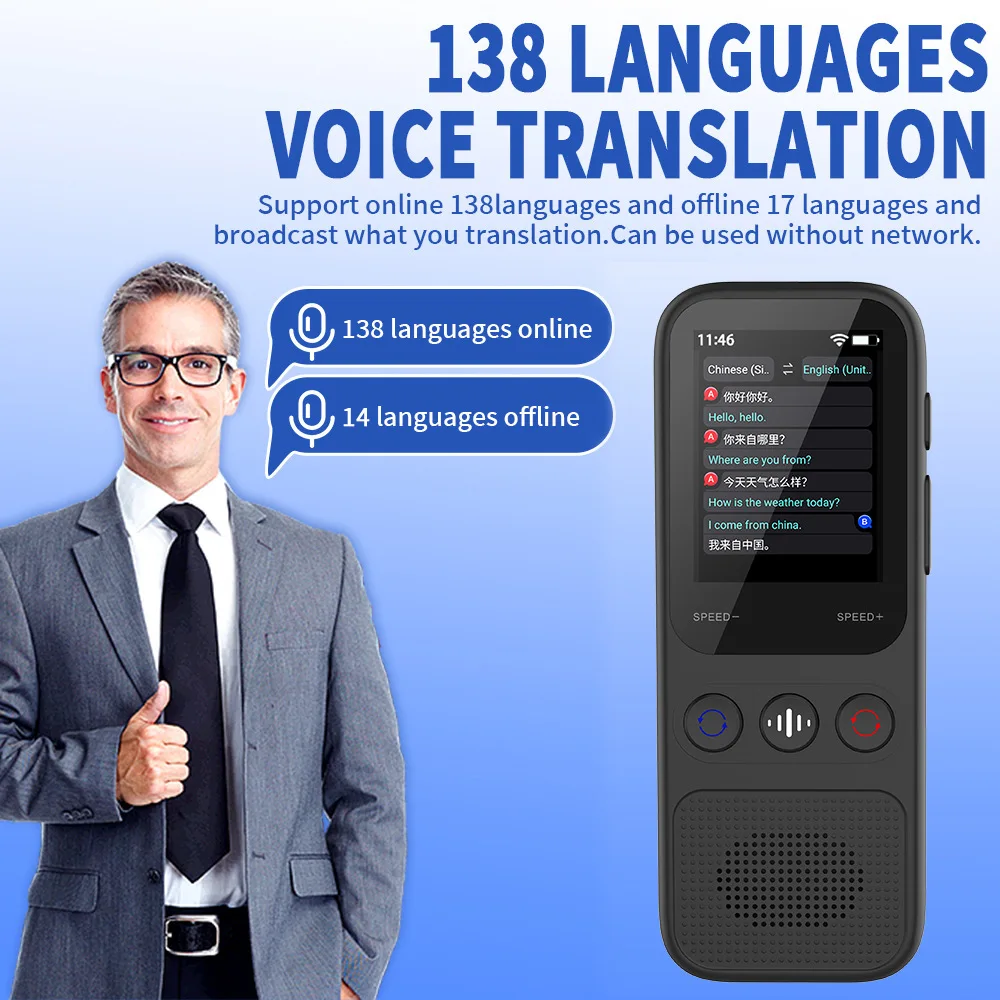 Language Translator Device, Two Way Real-Time Voice Translation, Support 138 Languages, Accurate fflin for Travel