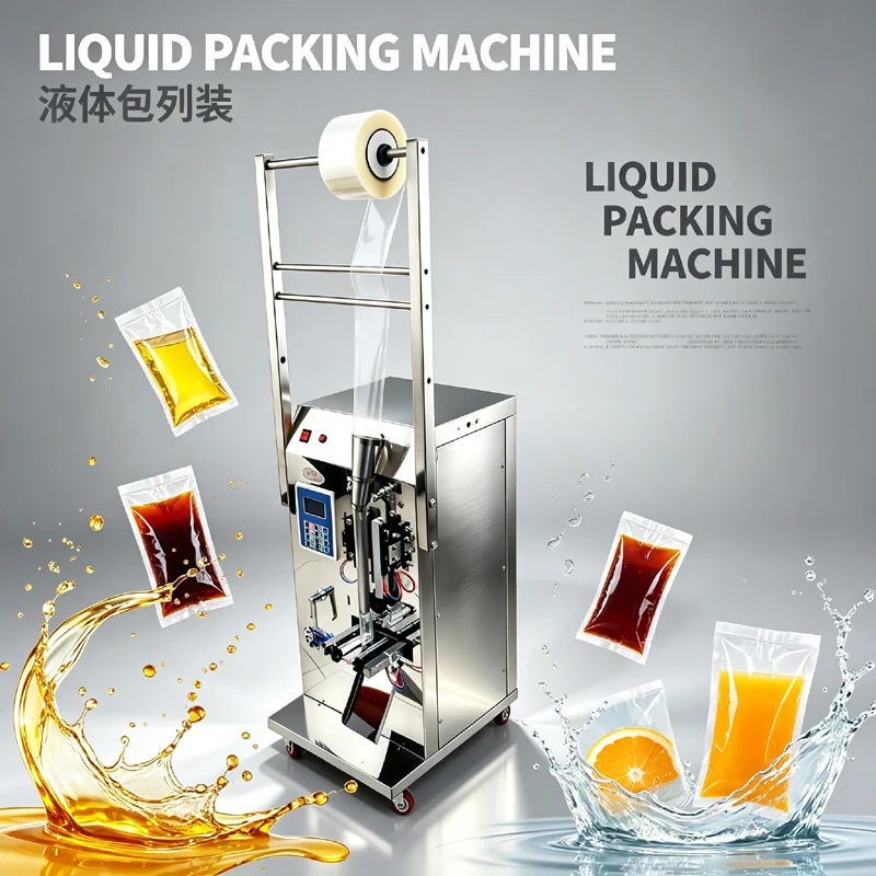 Automatic Liquid Packing Machine For Soy Sauce Vinegar Buffalo Milk Juice Edible Oil Metering Quantitative Food Filling Sealing