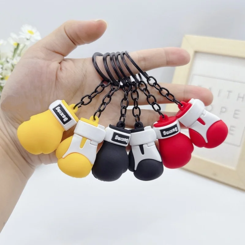 New 5Pcs Boxing Gloves Keychain Set PVC Soft Glue Boxing Sports Lovers Gift Cute Keychain Backpack Pendant Souvenir Gift