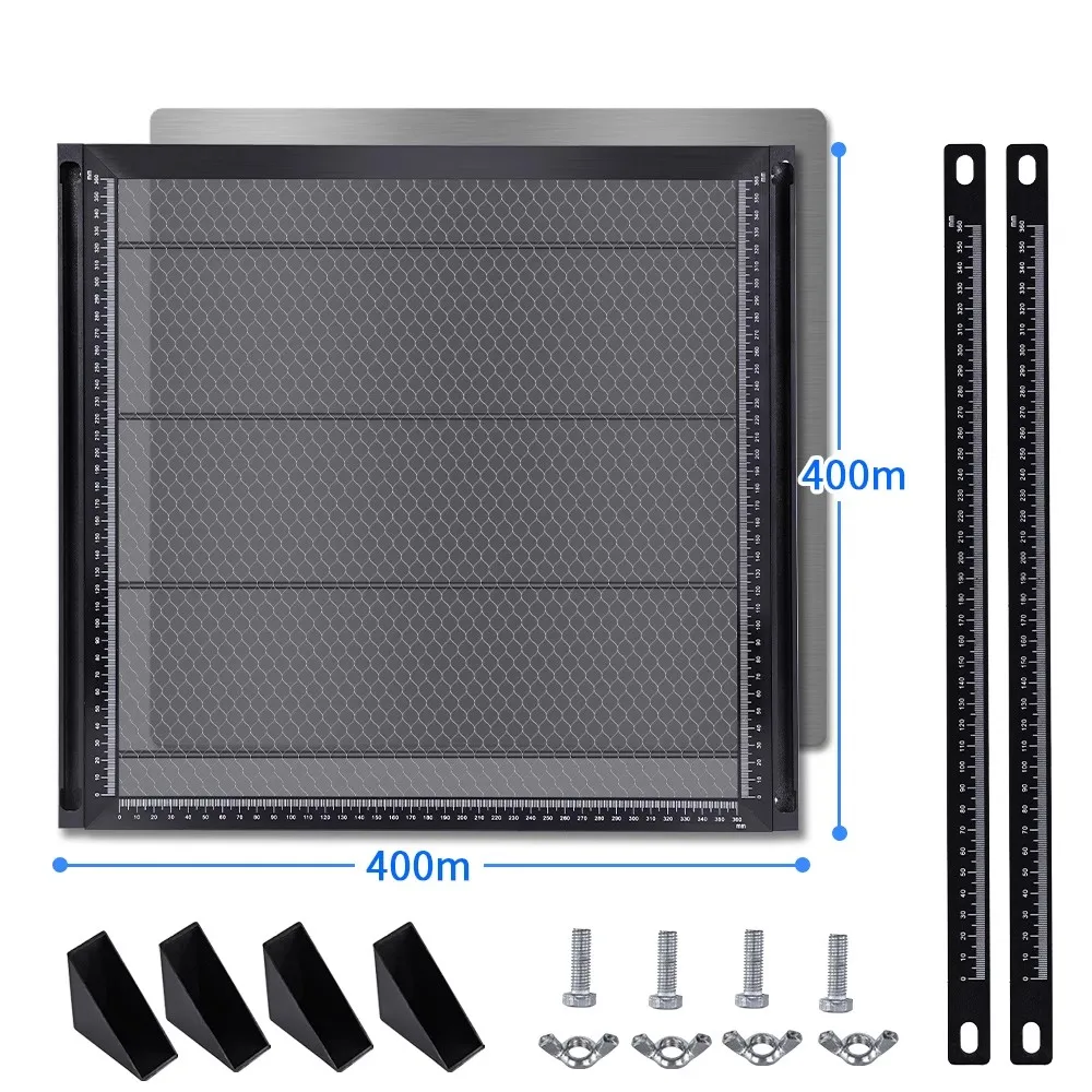 Table de travail en accent d'abeille pour graveur laser, table de coupe propre, protection de la plate-forme de panneau en acier, 400x400mm, 500x500mm