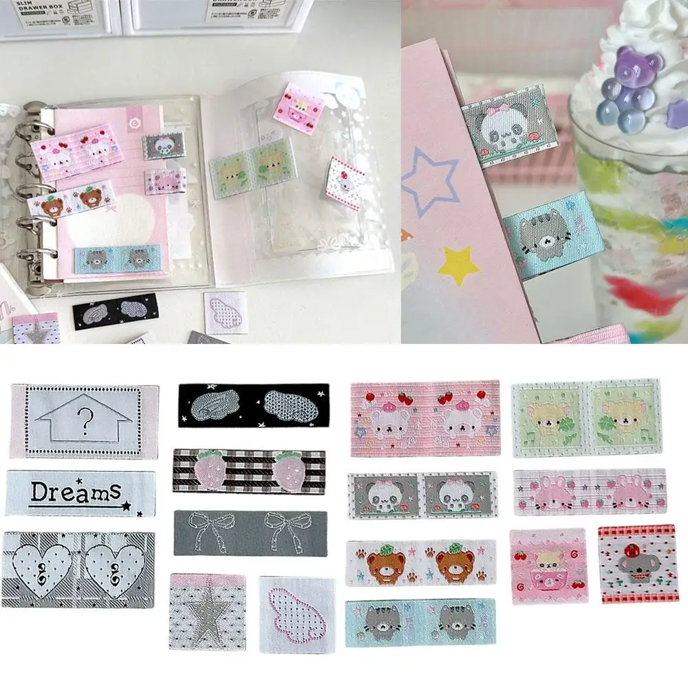 

Cute Fabric Labels Index Cloth Tabs Cute Index Tabs For Scrapbooking DIY Sewing Patches For Planners Handbag Decoration Stickers