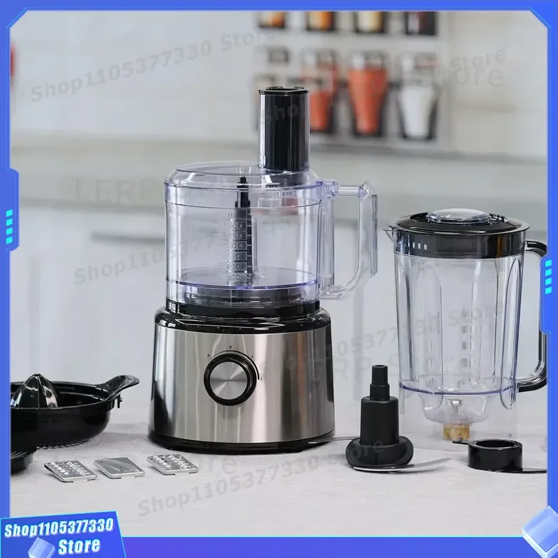 750W Stainless Steel Food Processor 2.3L Large Capacity Professional Kitchen Appliance for Chopping Slicing Kneading Dough