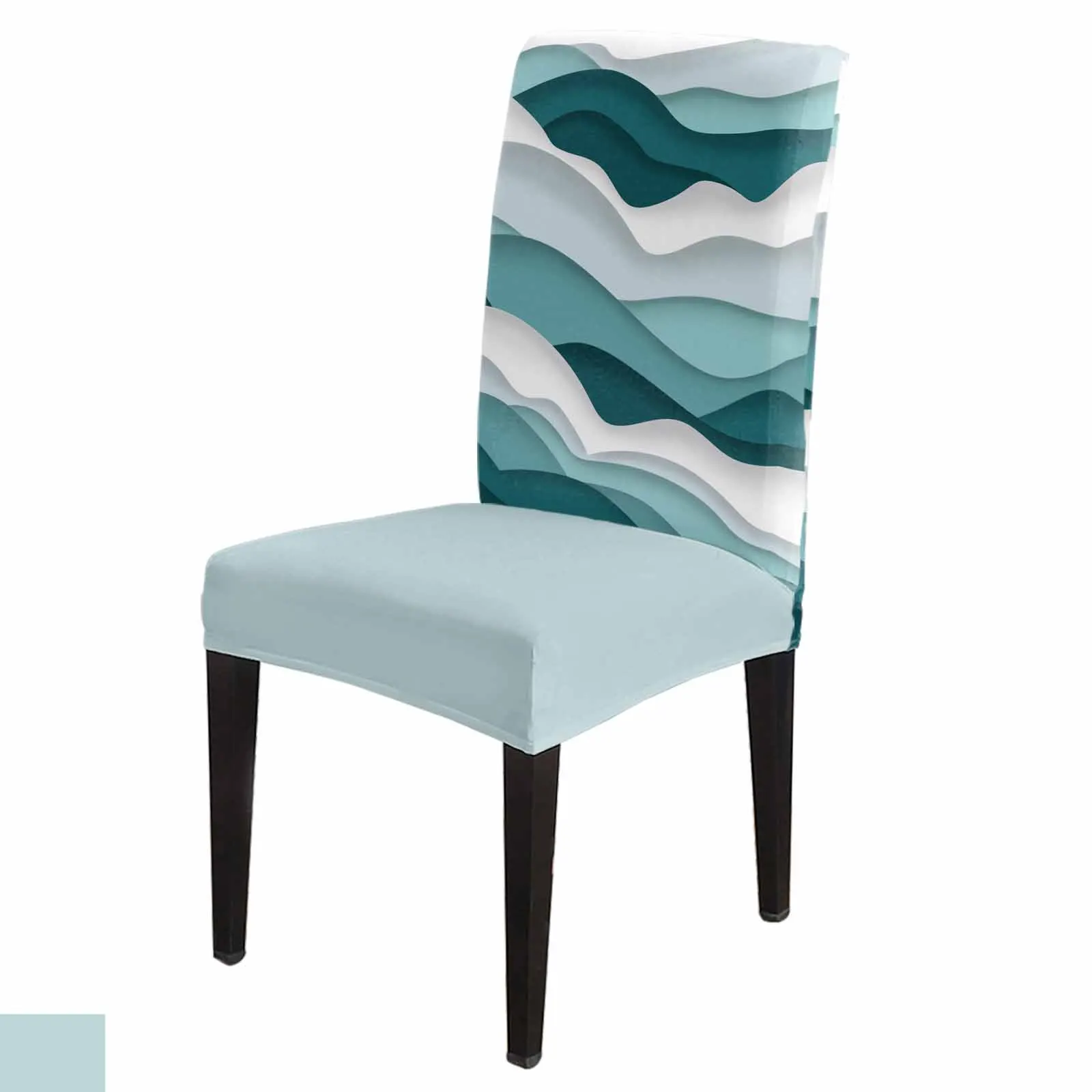 

Gradual Wave Turquoise Gradual 4/6/8PCS Spandex Elastic Chair Case For Wedding Hotel Banquet Dining Room