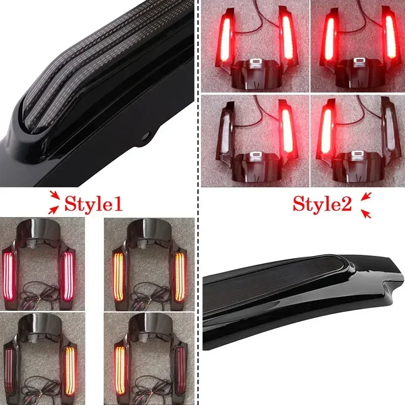 Motorcycle Rear Fender Extension Fascia LED Light For Harley Touring Electra Glide Street Road Glide FLHR FLTRX 2009-2022