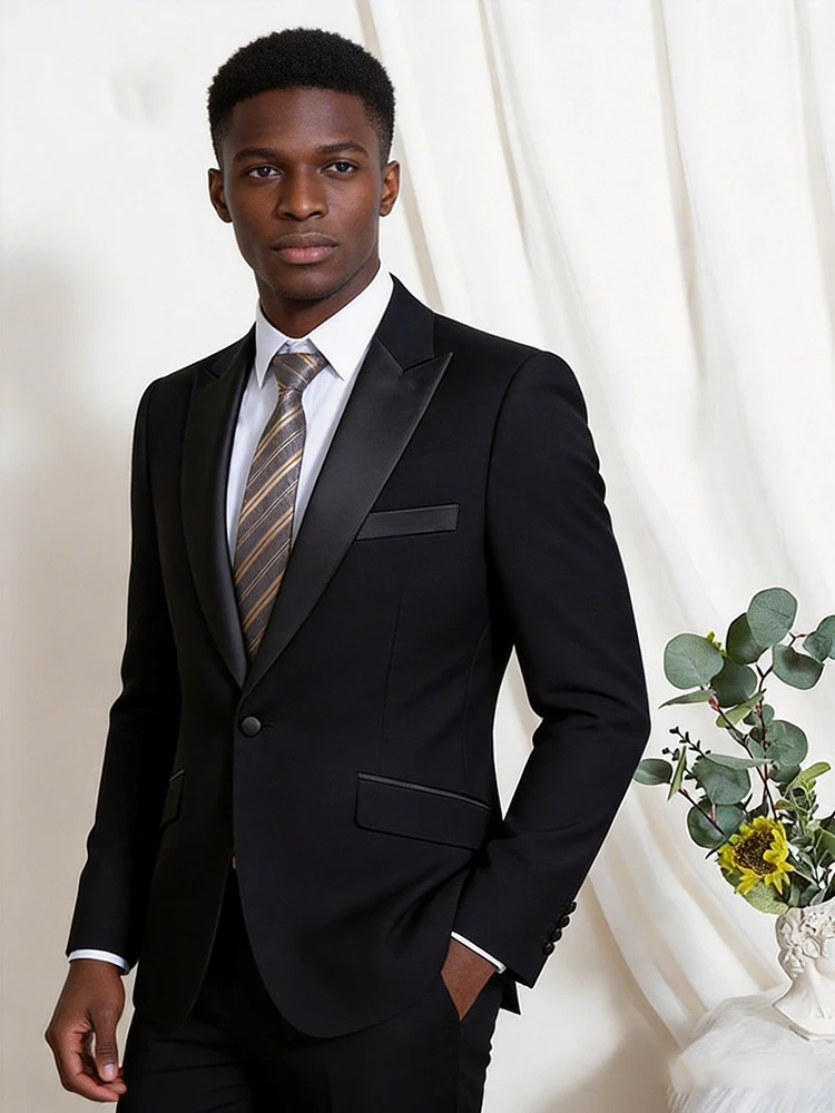 

Высококачественный мужской костюм Slim Fit из 2 предметов, премиум-класса, для свадеб и торжественных мероприятий, элегантный смокинг для деловых встреч и вечеринок.