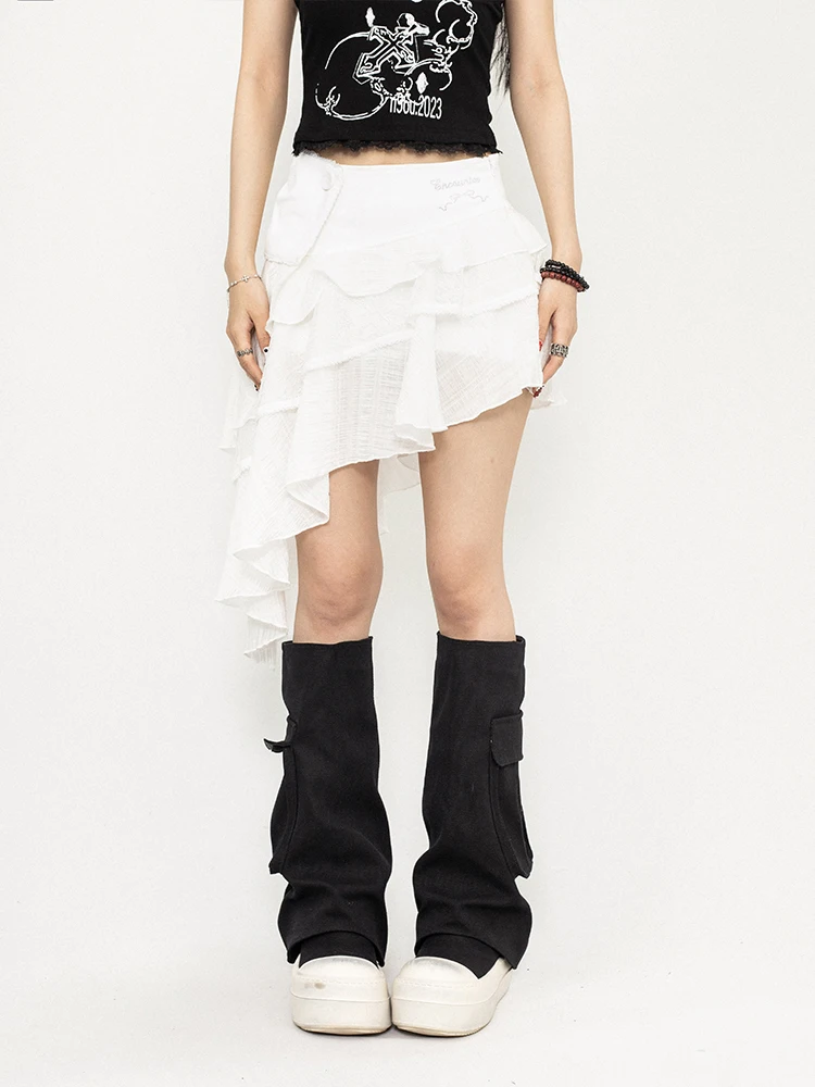 

Стильная белая пышная короткая юбка-кейк для женщин, модель 423 2000, корейский стиль, средняя талия, короткая длина, цветная