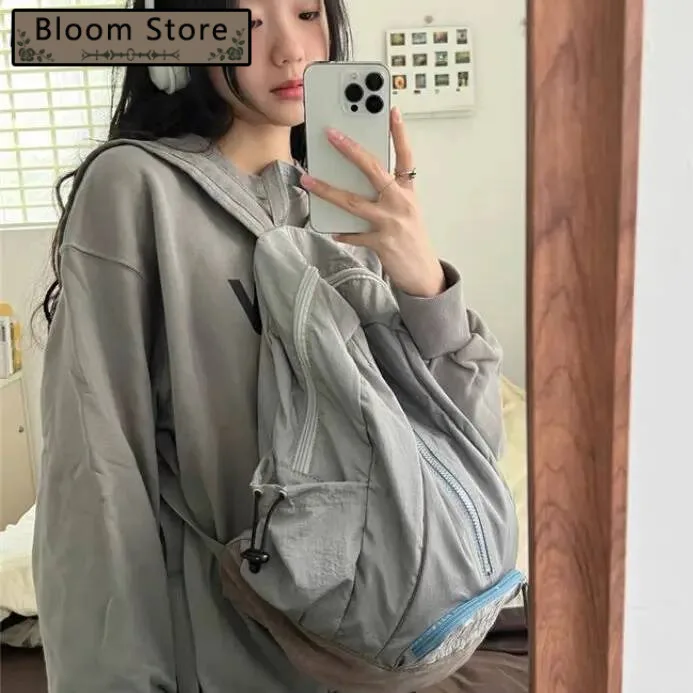 

Japanese Y2k Aesthetic Letter Embroidery Bags Women Korean Ins Vintage High-Capacity Schoolbags College Student Casual Backpacks