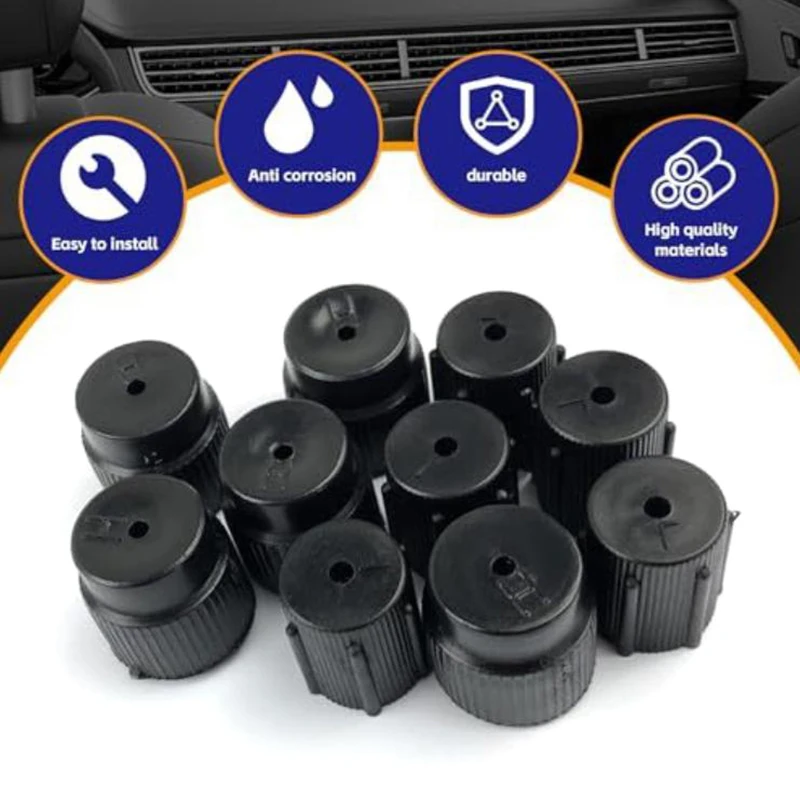 New 10Pcs/Set R134a Cap A/C Cap 13mm And 16mm Car Air Conditioning Service AC System Charging Port Caps Low Side And High Side