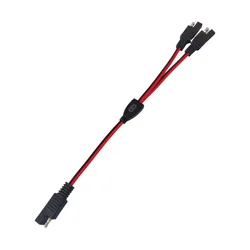 DIY 1 to 2 SAE Power Extension Cable Adapter Connector 2 Pin Quick Connect Disconnect Plug SAE Power Extension Cable 18AWG 300mm