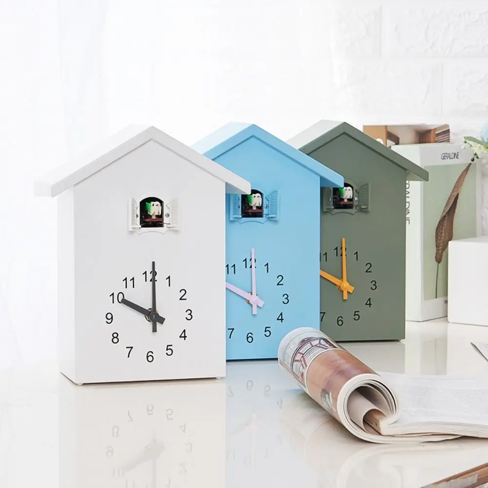 

Modern Design With Clock Pendulum Cuckoo Wall Clock House Shape Accurate Cuckoo Chime Plastic Silent Bird House Clock Bedroom