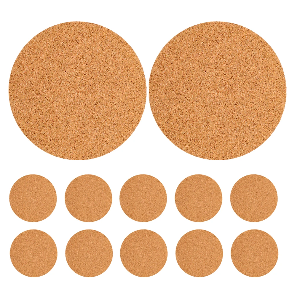 

12pcs Self Adhesive Cork Coasters Round Heat Resistant Cup Mats Natural Anti Vibration Diy Crafts Table Protection Cork Discs