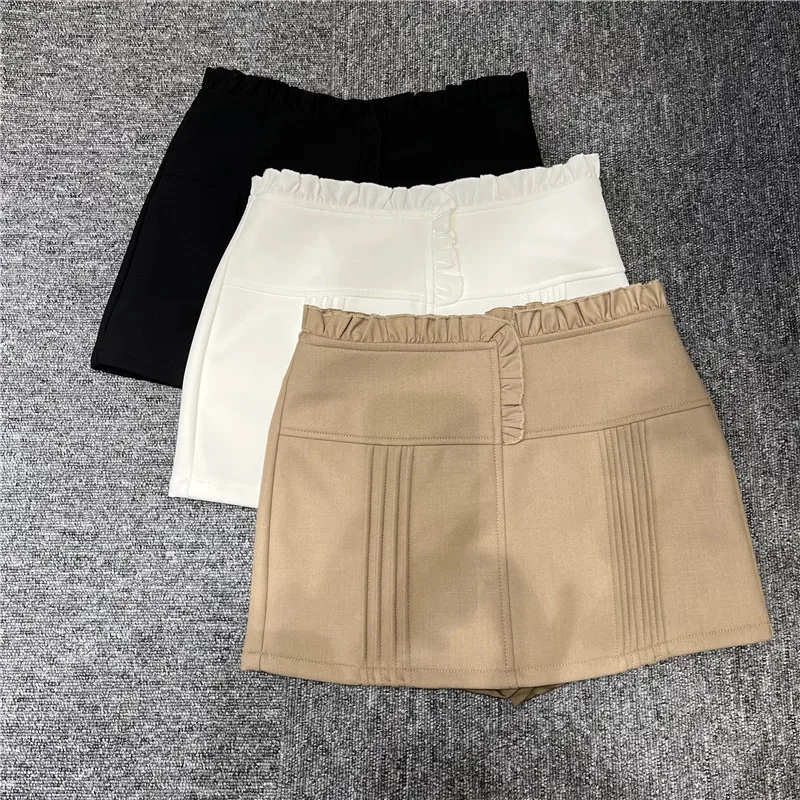 

Casual Earlet Lace Hem Semi-Body Skirt Women's Early Spring New Sle Pure Desire ort Skirt Prevent Light Walking Wrap Hip ...