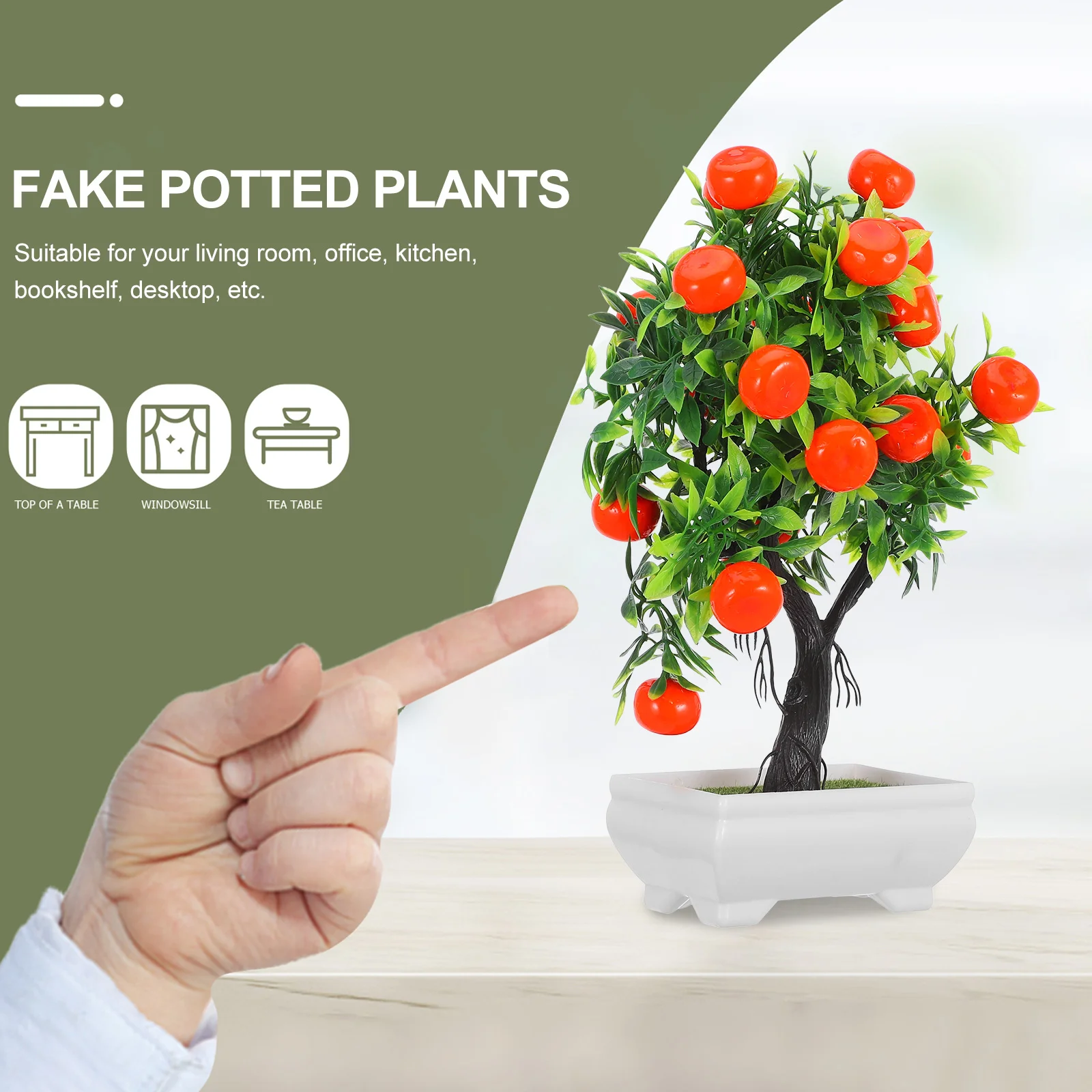 Artificial Fruit Tree Bonsai Simulation Orange Decorative Plant Indoor Decoration Nordic Style Wedding Banquet Material