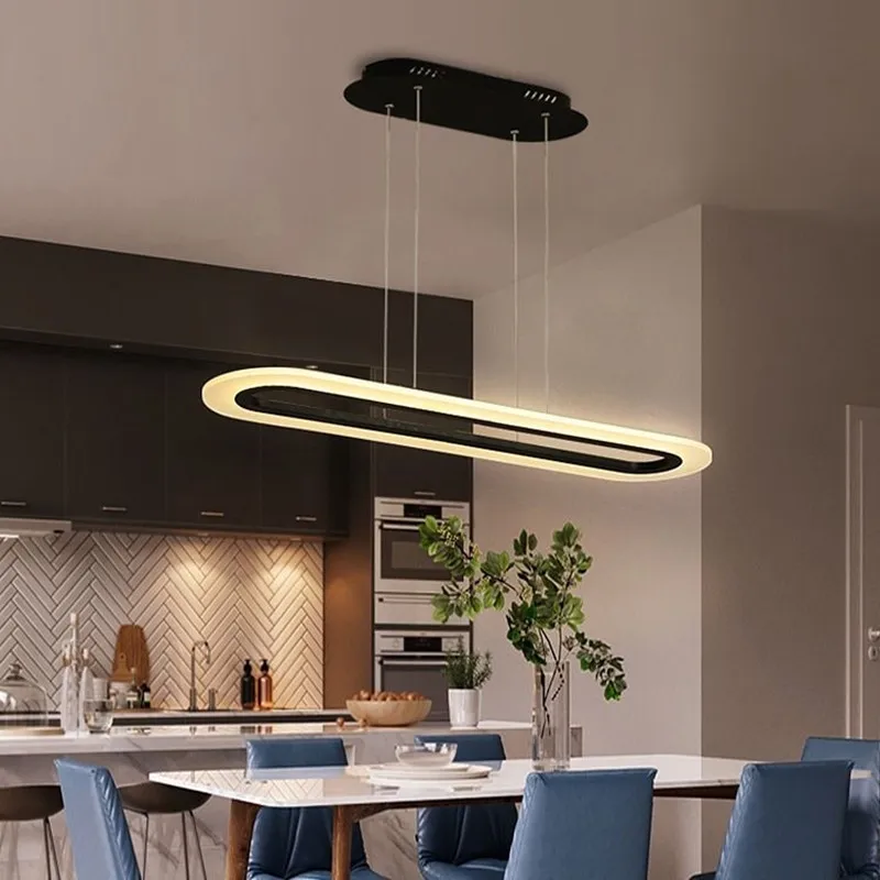 

Modern Minimalist Led Pendant Lights Black White Dimmable for Kitchen Table Dining Room Chandelier Home Decor Lusters Luminaires