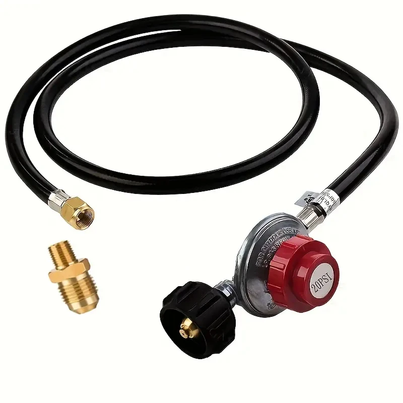

4FT Adjustable Propane Regulator with Hose 0-20 PSI Adjustable High Pressure Propane Tank Regulator High Pressure Propane Gas Re