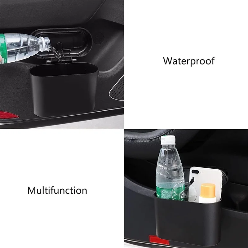 Portable Car Trash Bin with Lid Vehicle Trash Garbage Bin Auto Interior Accessorie Hanging Mini Wastebasket Bin With Garbage Bag