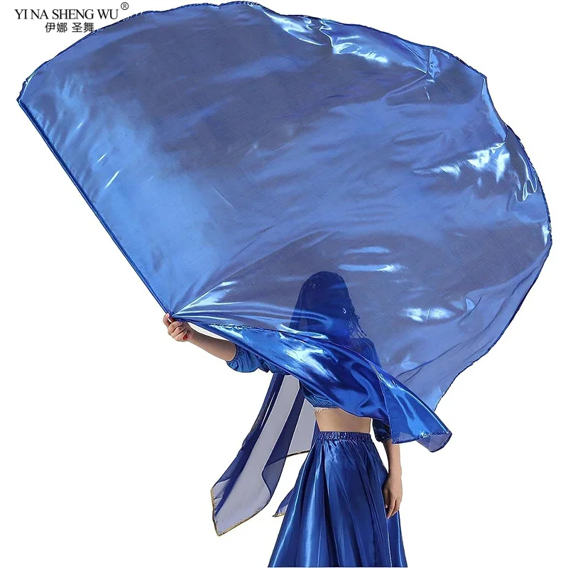 Nuovi oggetti di scena di danza Panno dorato Bandiera semicircolare Prestazioni di danza del ventre Ali di bandiera morbida 1 paio di mani sinistra destra per le donne Professio