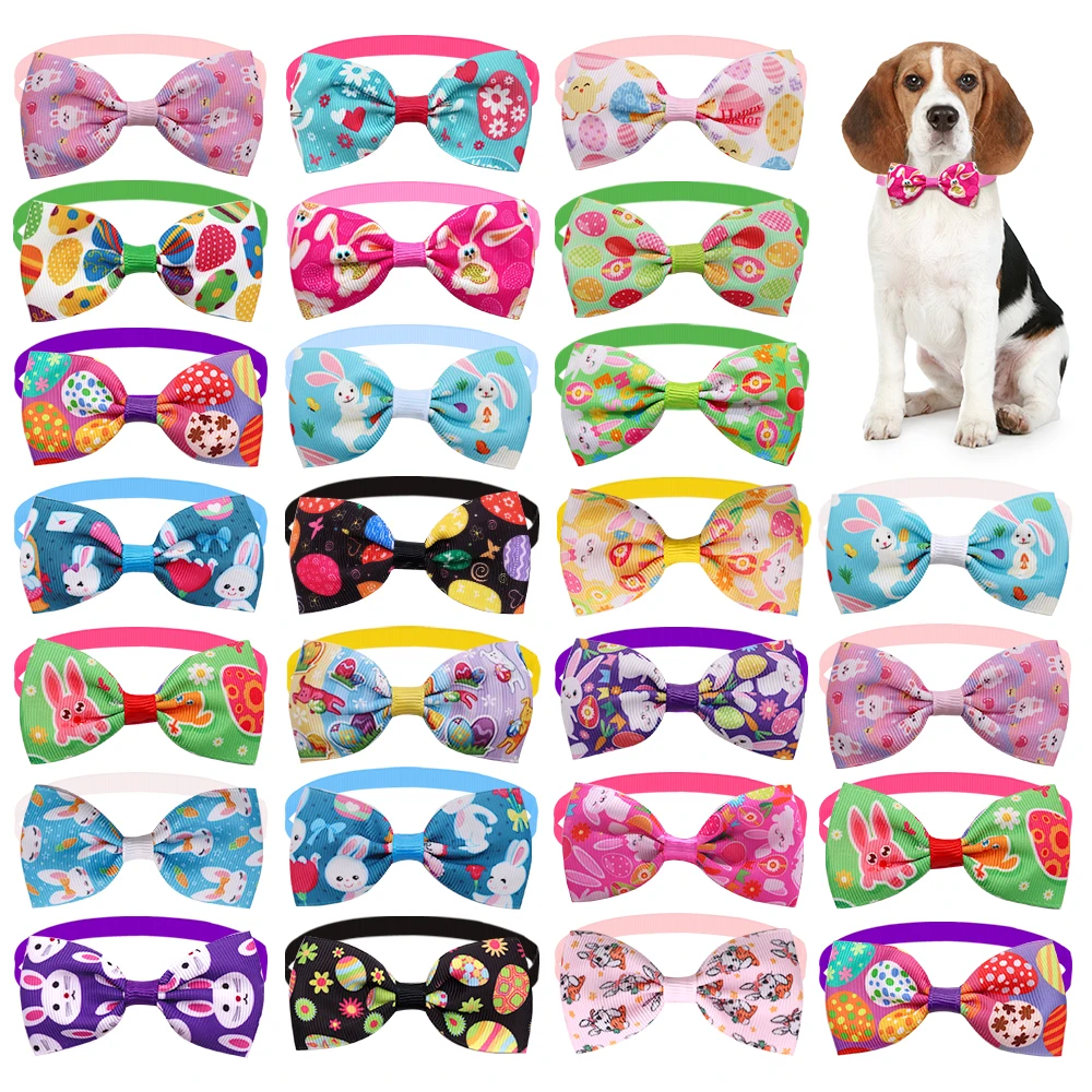 10pcs Cartoon Dog Bow Ties Pet Dog Cat Bowtie Collar Rabbit Style Supplies For Dog Daily Small Pet Bowties Dog Cute Accessories