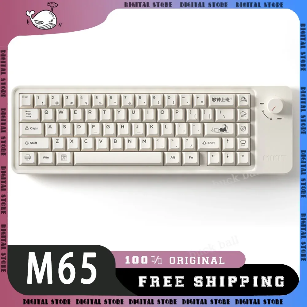 

mikiT M65 Mechanical Keyboard 3mode USB/2.4G/Bluetooth Wireless Keyboard 67Key Hot Swap RGB Backlight Custom Gaming Keyboards