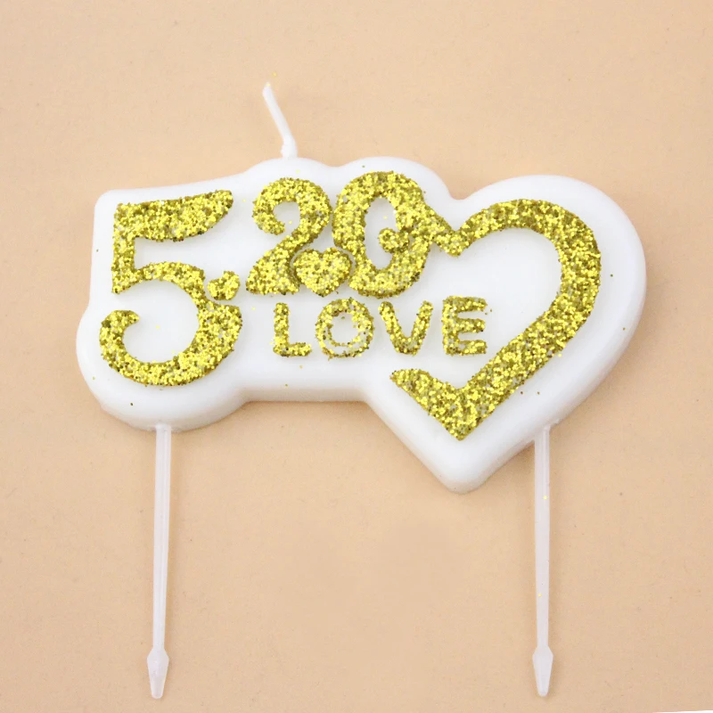 New Powder Sprinkling 520 Birthday Romantic Surprise Digital Cake Decoration Valentine's Day