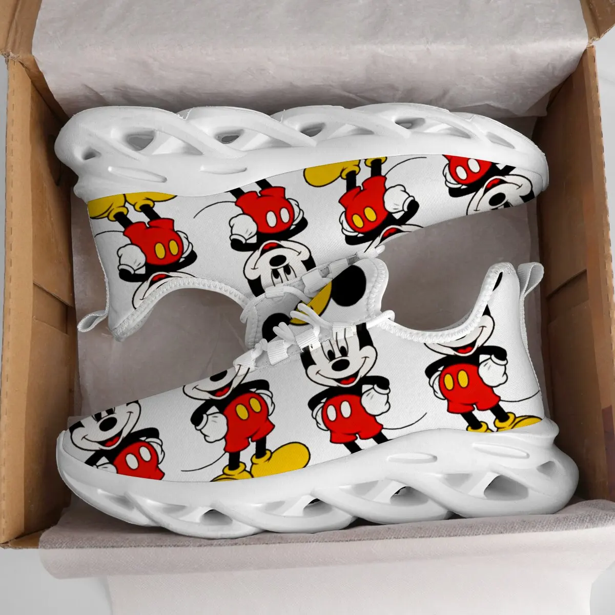 أحذية ديزني النسائية الرياضية غير الرسمية ميكي ماوس أحذية رياضية خفيفة الوزن قابلة للتنفس ومضادة للانزلاق أحذية مسطحة للجري في الهواء الطلق أحذية مفلكنة #3