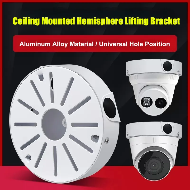 

Aluminum Alloy Security CCTV Dome Camera Ceiling Mount Bracket Universal 1/4 inch Screw Hole Hidden Line Round Base Storage Box